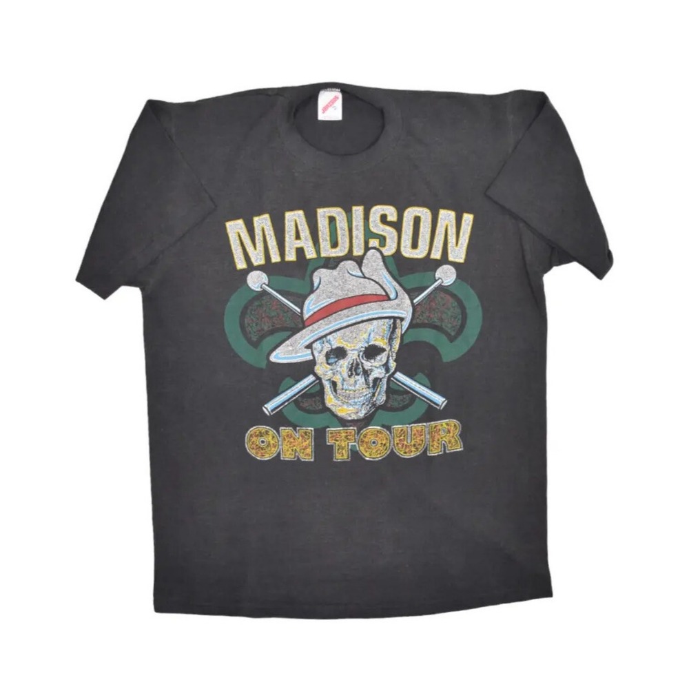 Vintage Madison Band T Shirt Mens Medium Metal Rock Skull Made in USA On Tour